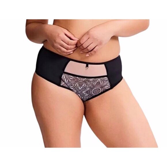 Sculptresse By Panache Size 22/4XL Black Dionne Contrast Panel Brief Panty NWT‎ - Picture 1 of 4